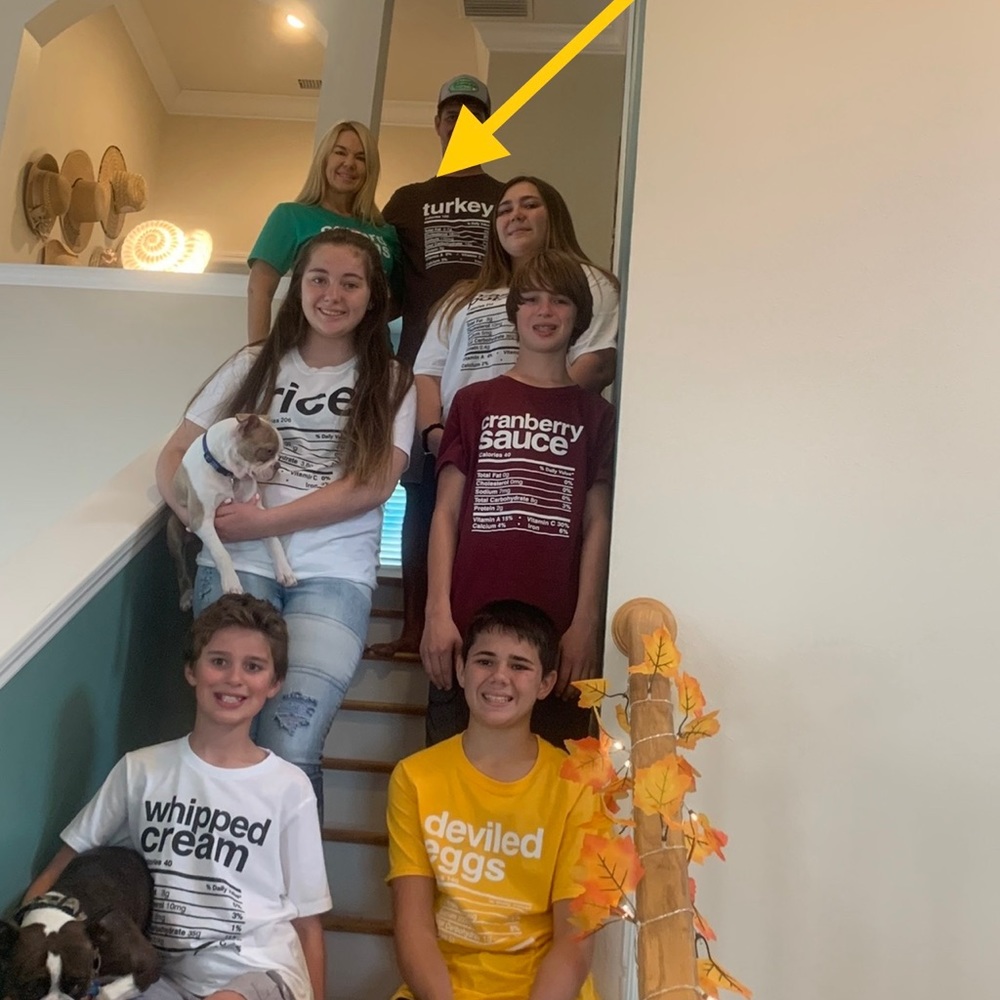 Turkey Tshirt unisex.Wore a few hours on Thanksgiving Day.Smoke free. Large